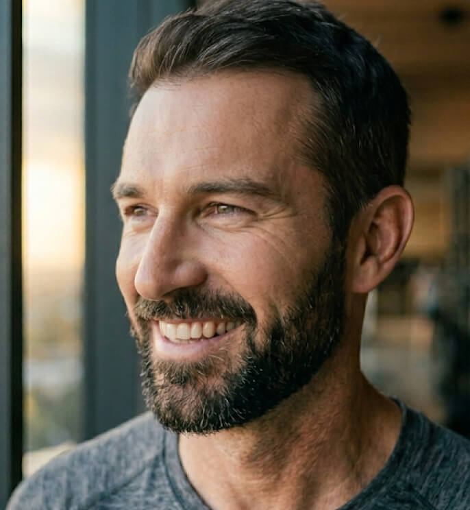 Man looking healthy and confident