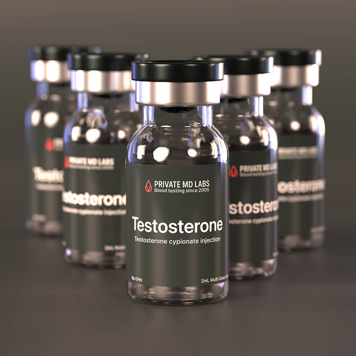 Testosterone injection vial